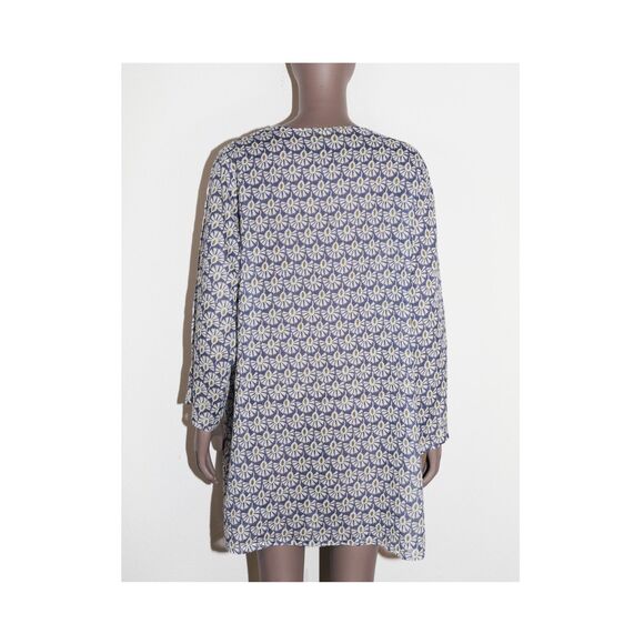 Boho Floral Cotton Short Summer Dress‎ 3/4 Sleeves Lightweight Cover Up - Picture 3 of 3